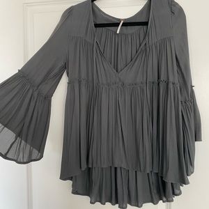 Gray Flowy Free People Top